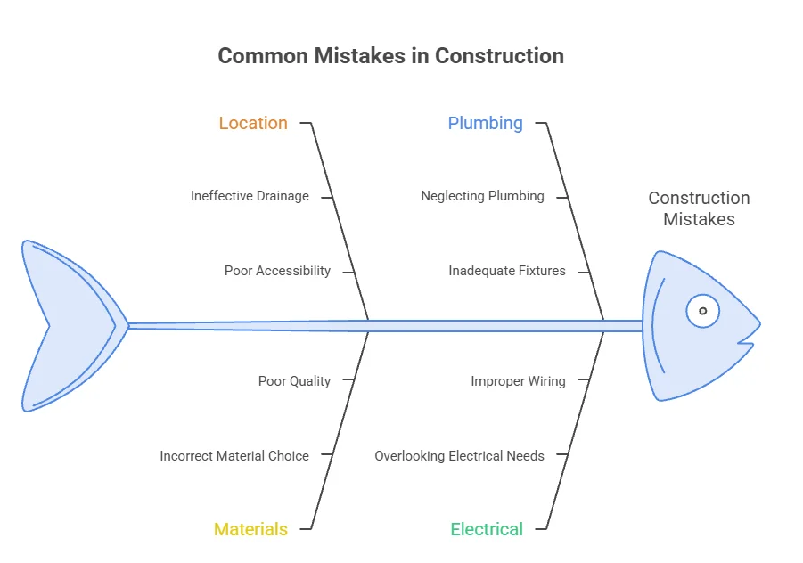 infographic of Common Mistakes to Avoid When Building an Outdoor Shower
