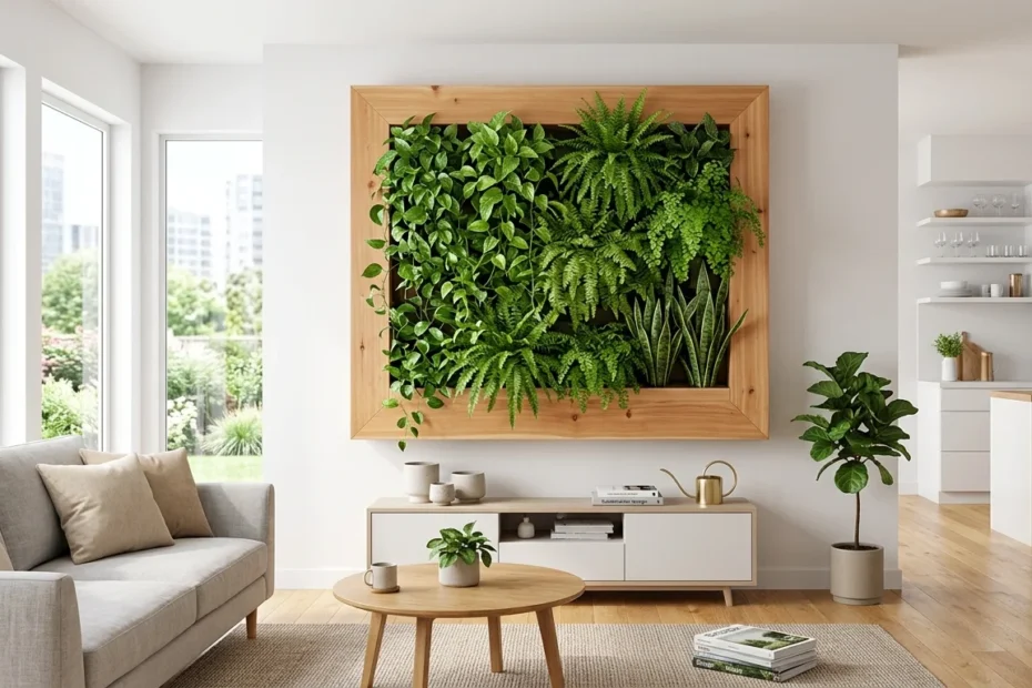 DIY Wooden Living Wall Planter