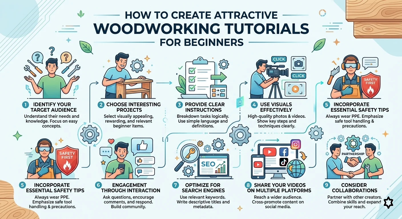 infographic on How to Create Attractive Woodworking Tutorials for Beginners