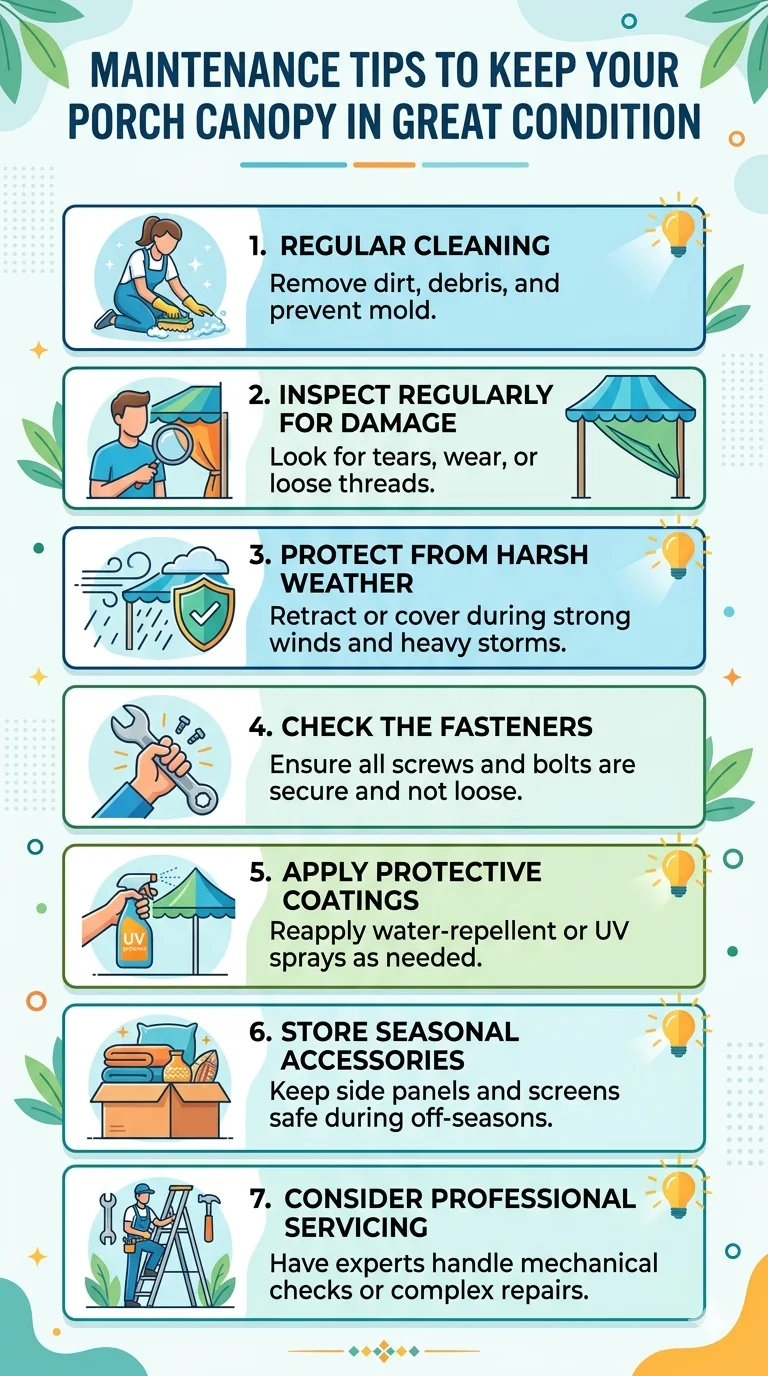 infographic of Maintenance Tips to Keep Your Porch Canopy in Great Condition