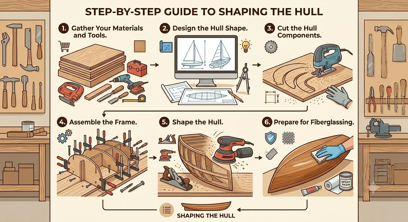 infographic image of Step-by-Step Guide to Shaping the Hull