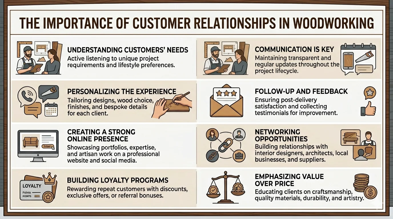 infographic of The Importance of Customer Relationships in Woodworking