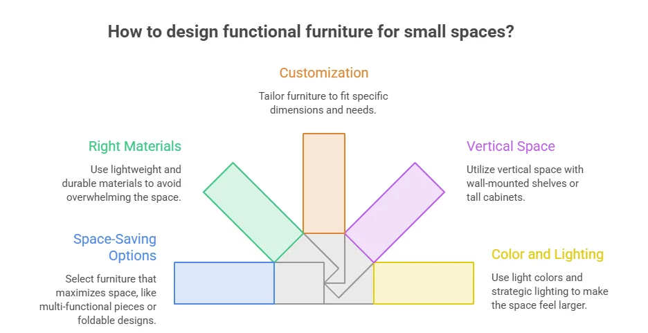 infographic of Tips for Designing Functional Furniture in Small Spaces