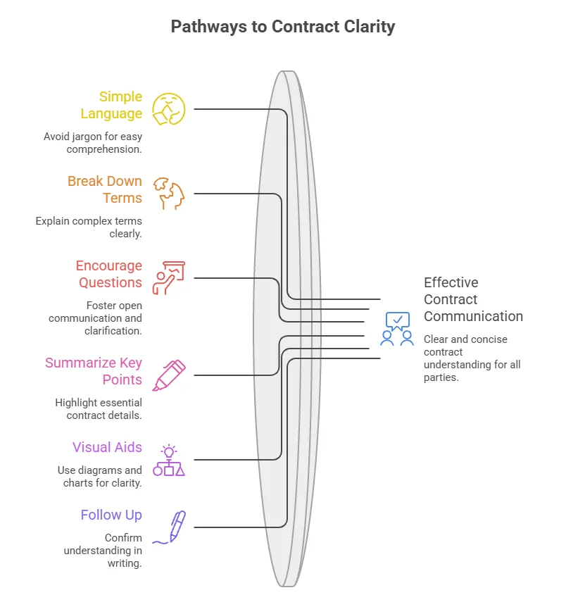 infographic of Tips for Effectively Communicating Contract Terms to Clients