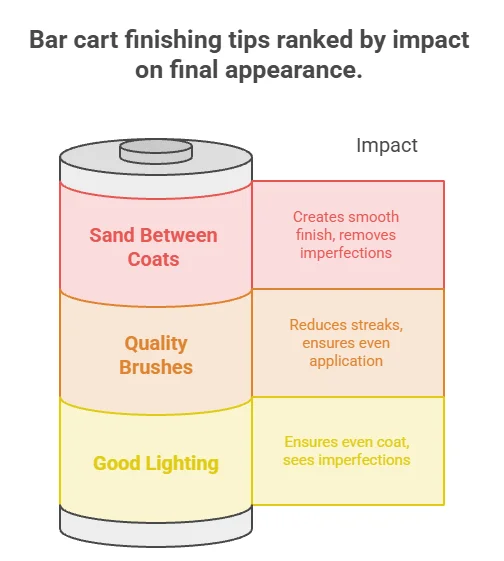 infographic of Tips for Customizing and Finishing Your Wooden Bar Cart